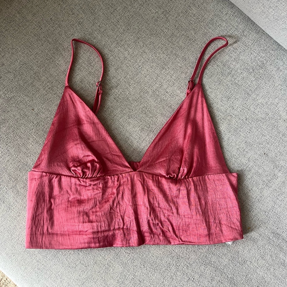 ZARA Women’s S satin bralette top